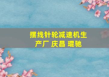 摆线针轮减速机生产厂 庆昌 琨驰